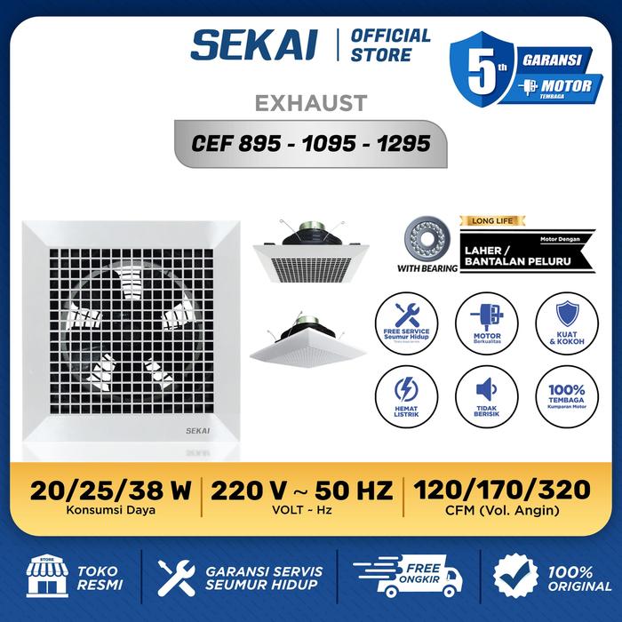 Gambar Sekai Kipas Exhaust Fan Plafon 8 / 10 / 12 Inch - CEF 1295 / CEF 1095 / CEF 895 / CEF 1092 - CEF 895 dari SEKAI HOME ELECTRONICS undefined Tokopedia