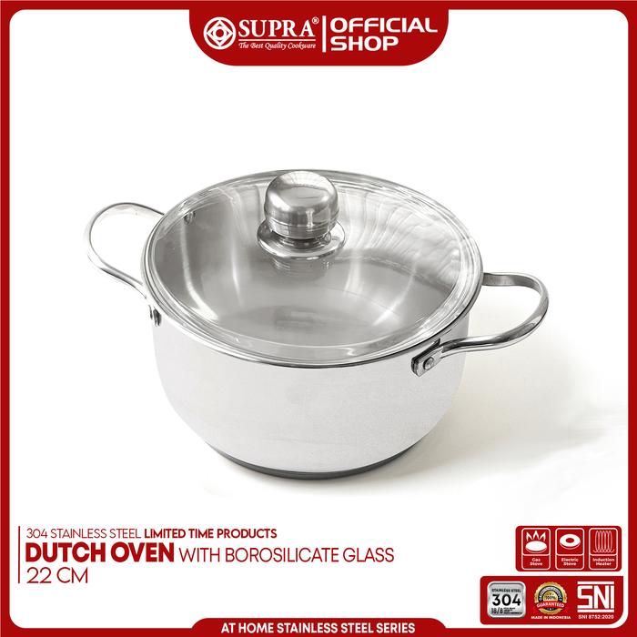 Gambar SUPRA PANCI Stainless Steel SUS 304 Dutch Oven 22 Cm Professional At Home Series dari Panci Supra undefined Tokopedia
