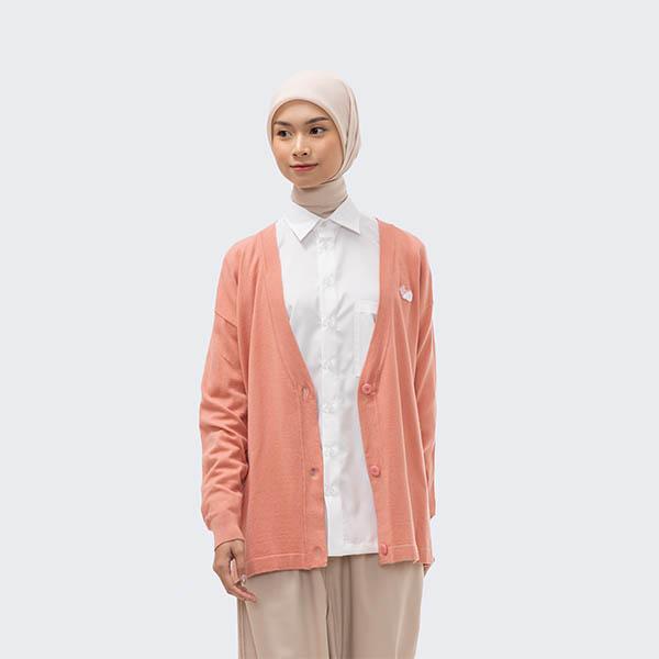 Gambar RiaMiranda x One Fine Sky - Odie Cardigan - Coral Pink, S/M dari RiaMiranda Official Account Kota Tangerang Tokopedia