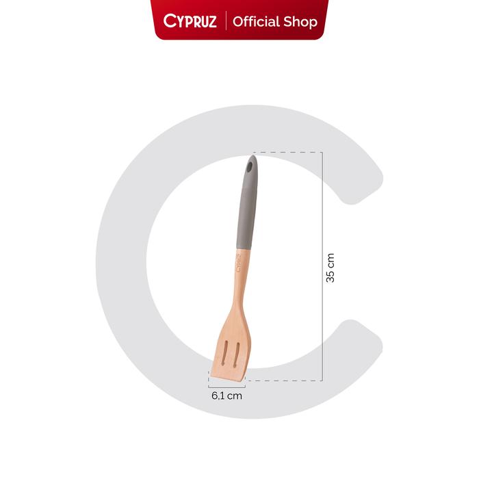 Gambar Cypruz Spatula Kayu Anti Berjamur Gagang Silicone Tahan Panas Cokelat - Lubang Cokelat dari Cypruz Kitchenware undefined Tokopedia