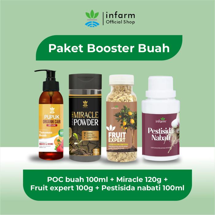 Gambar Paket Growth Booster Perawatan Tanaman Sayur Cabai Buah Bunga Paket Booster Magic Pupuk Cair Tanaman Pupuk Infarm Miracle Powder Penggembur Tanah Padat POC Infarm Kualitas No.1 Pupuk Organik Sayur Buah Cabai Daun - Paket Booster Buah dari Infarm undefined Tokopedia