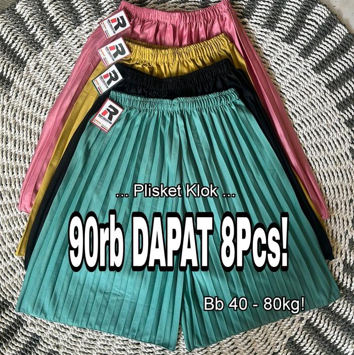 Gambar PROMO! 90RB DAPAT 8 PCS! CELANA KULOT PLISKET KLOK PENDEK 7/8 CELANA KULOT LIDI PLISKET SANTAI DIRUMAH / KULOT PLISKET KLOK SANTAI PENDEK 7/8 MINIMALIS DIBAWAH LUTUT / CELANA KULOT PLISKET PENDEK SANTAI 7/8 MOTIF KLOK MINIMALIS / KULOT LIDI PENDEK 7/8 NEW - 90rb DAPAT 8pcs!, All Size bb 40 - 80kg! dari Roby Collection undefined Tokopedia
