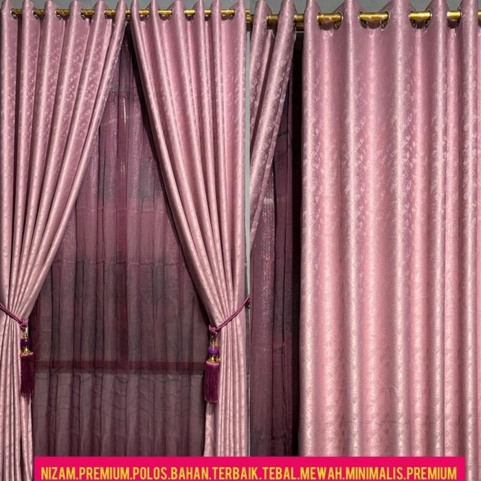 Gambar Nizam BlackOut Premium Super Tebal Lembut Dan Tidak Kaku Motip Detail Minimalis Mewah bggt - Pink dari Nisa gorden undefined Tokopedia