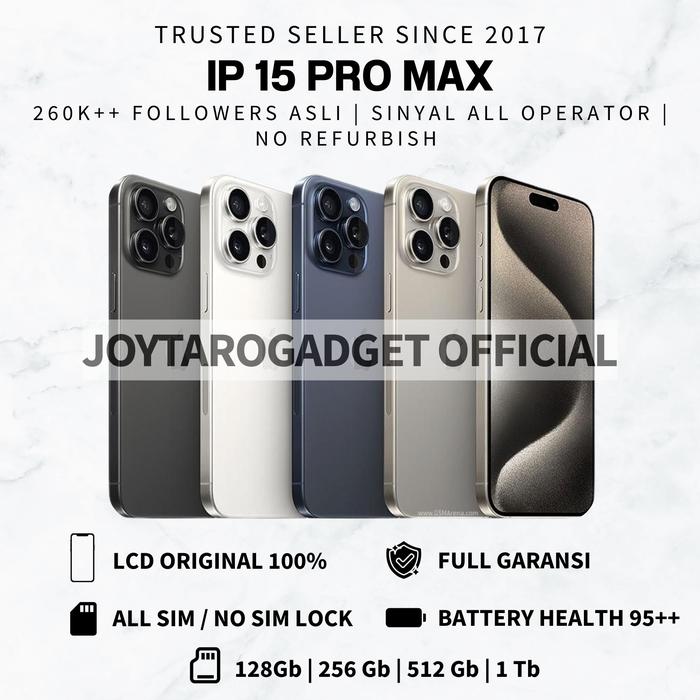 Gambar iPhone 15 pro max 1tb blue titanium second fullset mulus dari Joytarogadget undefined Tokopedia