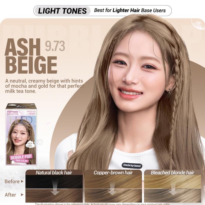 Gambar HUED BUBBLE POP HAIR COLOR - 9.73 ASH BEIGE dari Dyfabandung undefined Tokopedia