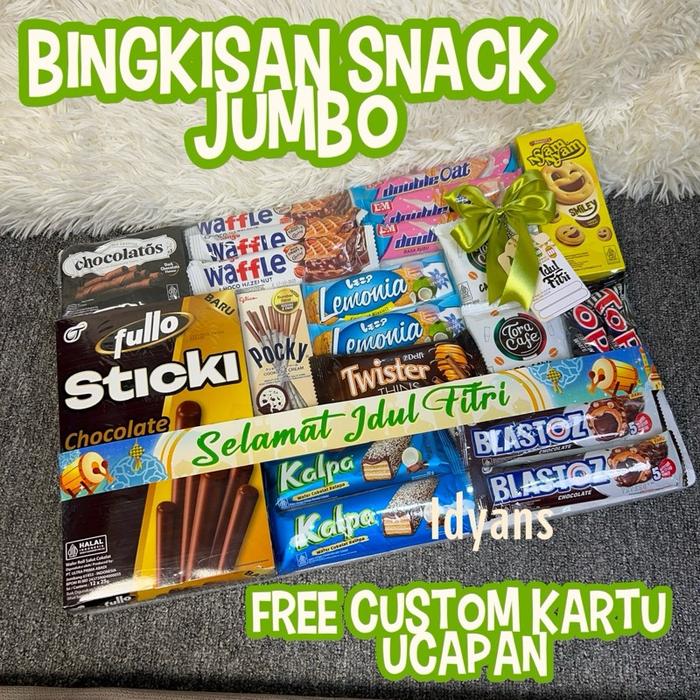 Gambar ￼HAMPERS SNACK FLAT JUMBO BINGKISAN SNACK PARCEL SNACK PARSEL MAKANAN HADIAH ULANGTAHUN HAMPERS LEBARAN - Jumbo, HBD dari idyanshop.id undefined Tokopedia