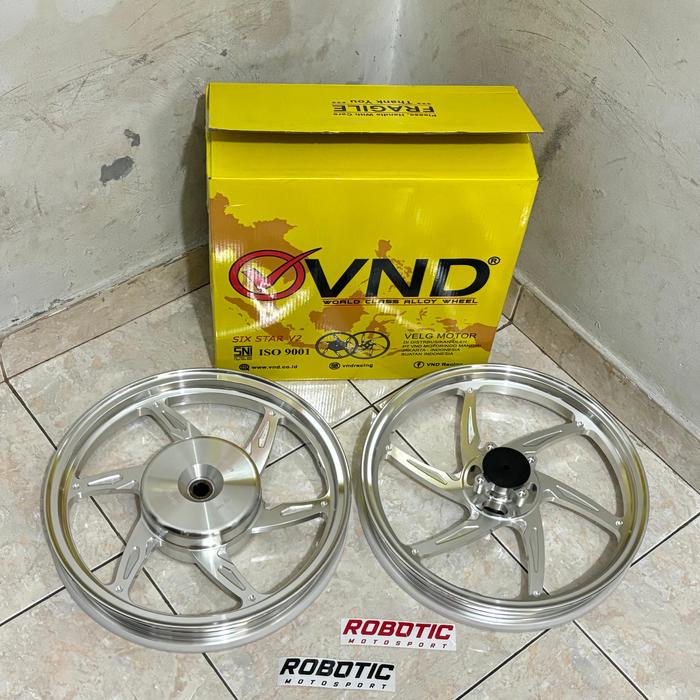 Gambar Velg VND Racing Six Star V2 160x14 & 185x14 - Matic - Silver, Scoopy dari Robotic Motosport undefined Tokopedia