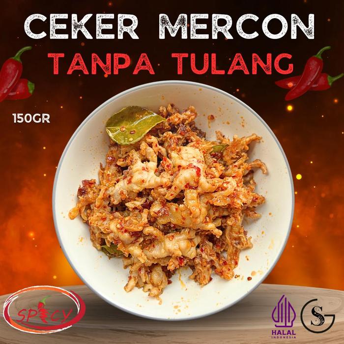 Gambar .Ceker Mercon 150gr Siap Makan Tanpa Tulang Food Makanan Pedas Sambal Frozen Meat Seafood Cumi dari GUDANG SNACK TGR undefined Tokopedia