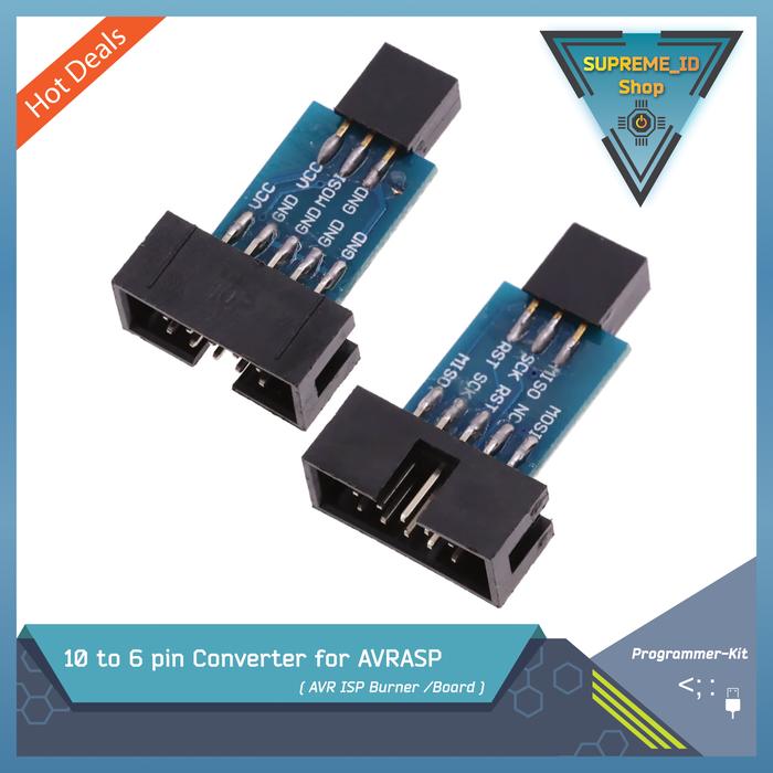 Gambar USBISP USBASP Arduino AVR 10Pin to 6pin Converter USB Dev Board Coding Programmer Burner Downloader For ATMEL ATmega ATtiny ATMEGA8 ATMEGA16 ATMEGA32 ATMEGA128 - 10 to 6pin Converter Adapter dari Supreme ID undefined Tokopedia