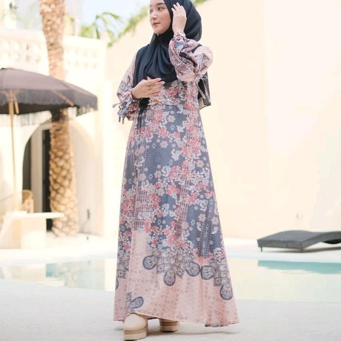 Gambar Amora Dress Kazami Store gamis printing motif kazami - Autumn, XS dari Kazamistore_NEW undefined Tokopedia
