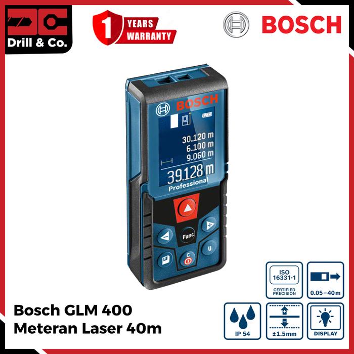 Gambar Bosch GLM 400 Laser Distance Meter / Pengukur Jarak Laser 40 Meter dari Drill&Co undefined Tokopedia