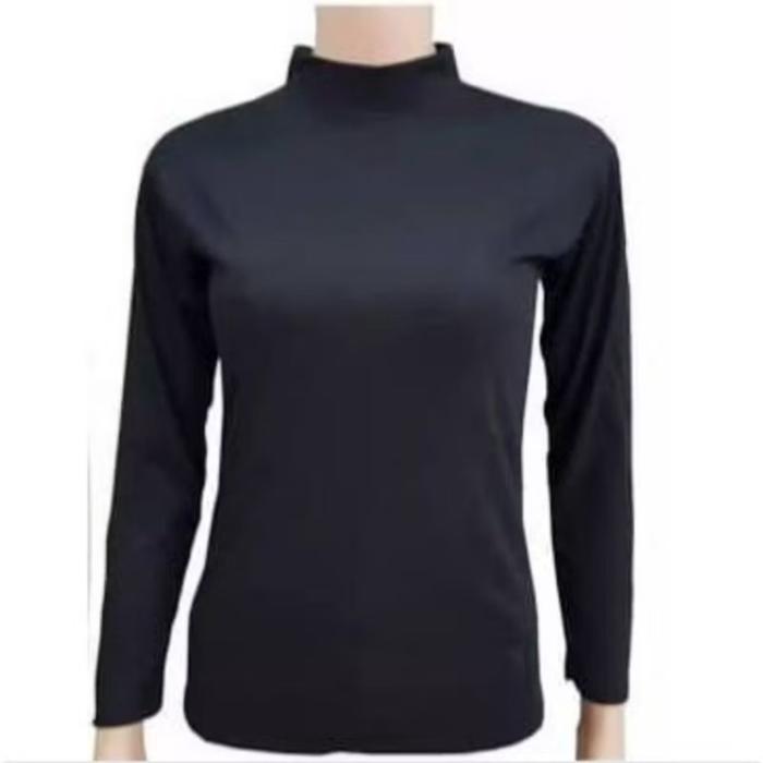 Gambar Manset Baju Lengan Panjang / Manset Kaos Leher tinggi / Kaos Polos lengan panjang - HITAM KT, S dari Baduri store undefined Tokopedia