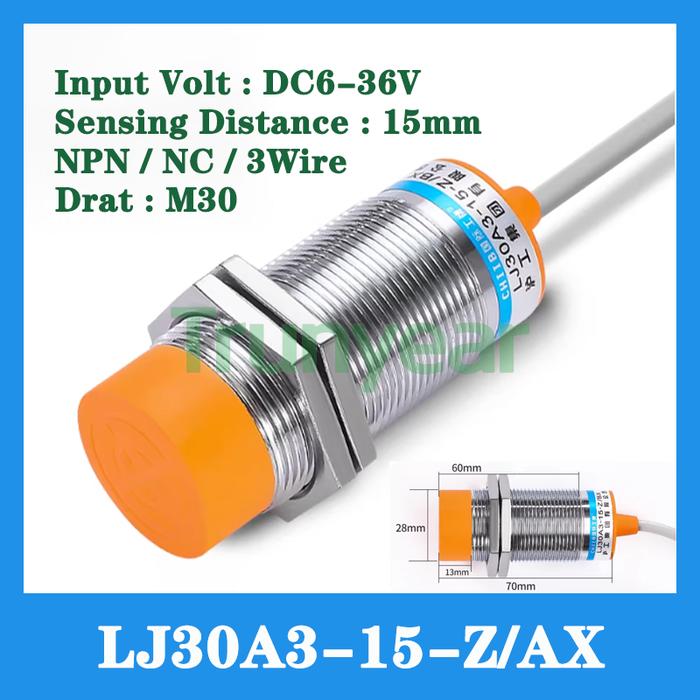 Jual Inductive Proximity Sensor Switch LJ30A3-15-Z/BX NPN NO PNP NC ...