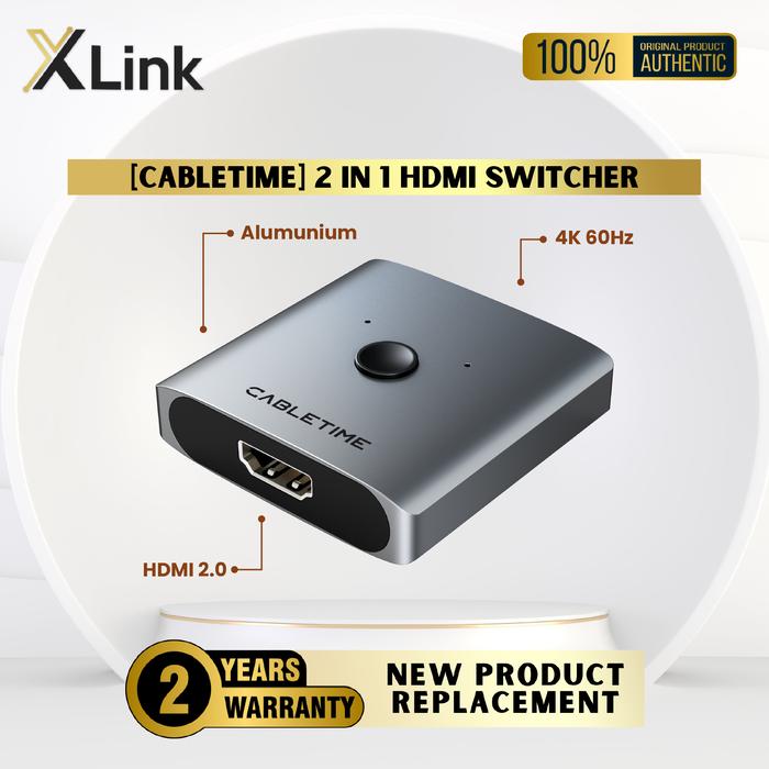 Gambar HDMI Switcher 2 In 1 Out / 1 In 2 HDMI Switch 8K 4K 60Hz Bi-Directional Cabletime - CP30 dari XLink Jakarta undefined Tokopedia