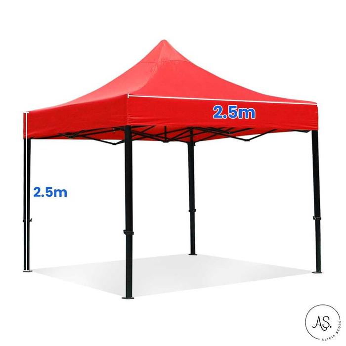 Gambar AS Tenda Lipat Jualan Bazar Outdoor Kain 420D Terpal Atap - 2,5m x 2,5m ,Merah dari lapak zaydan3 undefined Tokopedia