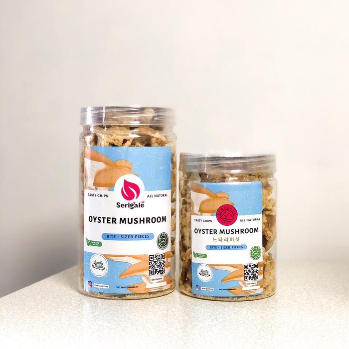 Gambar Oyster Mushroom Crunchy I Keripik Jamur Tiram Premium 850 ml Cemilan dari serigale.id undefined Tokopedia