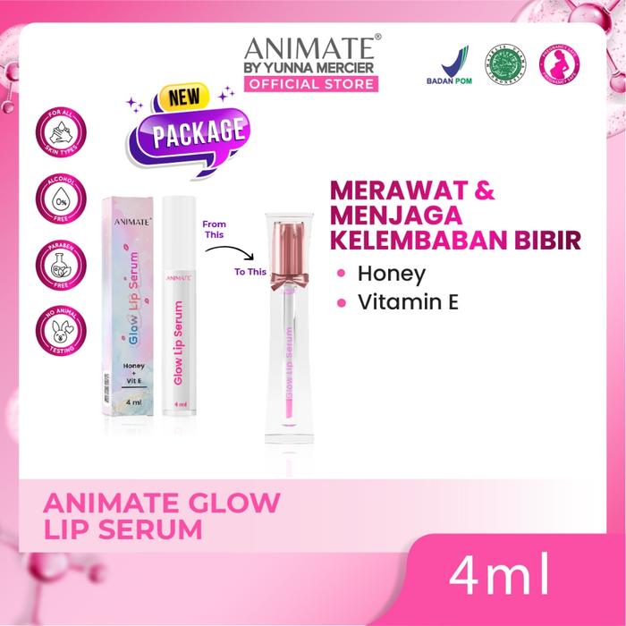 Gambar Animate Glow Lip Serum 4ml l Menutrisi Dan Melembapkan Bibir | Merawat Bibir Kering | Bibir Tampak Sehat Dan Merona dari beautyshopindo undefined Tokopedia