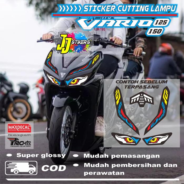 Gambar STICKER CUTTING MATA ALIS STIKER HEADLAMP VARIO 125 / 150 NEW Motorcycle - Motif 1 dari JJ STIKERS undefined Tokopedia