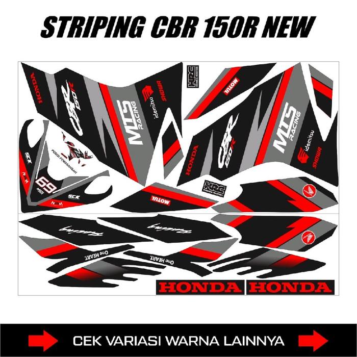 Gambar Stiker Striping Honda CBR 150r K45r 2021 Sampai 2025 / Sticker Decal Motorcycle Cbr150r K45r New - Merah dari MubaroqSTRIPING undefined Tokopedia