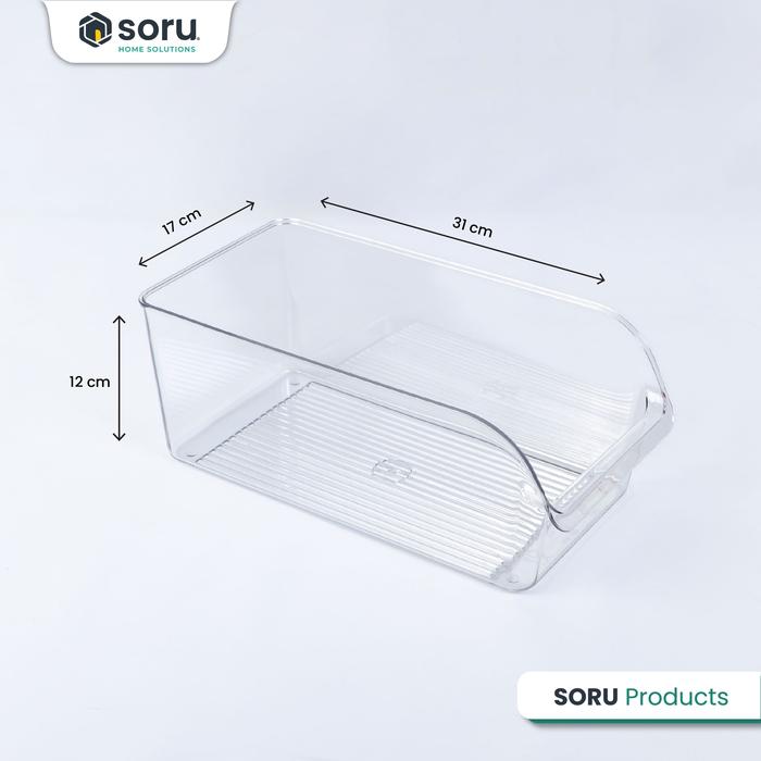 Gambar SORU - Kotak Kontainer Transparan Organizer Kulkas Tempat Penyimpanan Container Makanan Buah Sayur - Terbuka dari Soru Indonesia undefined Tokopedia