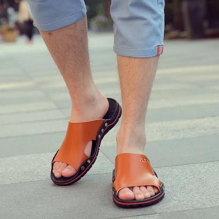 Gambar Sandal Slop Pria Kekinian Terbaru 100% Original Joemen S 25 Sendal sandal slip Karet Selop - Tan, 39 dari Msastore.it undefined Tokopedia