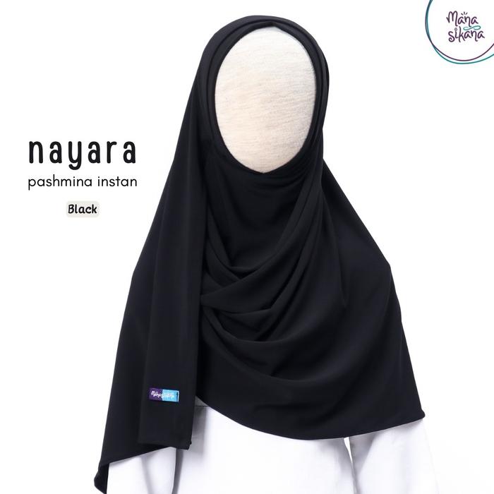 Gambar MANASIKANA Nayara Pashmina Instan Jilbab bergo spandek polos anak & remaja - Nayara Black, Xs (2-3th) dari Manasikana undefined Tokopedia