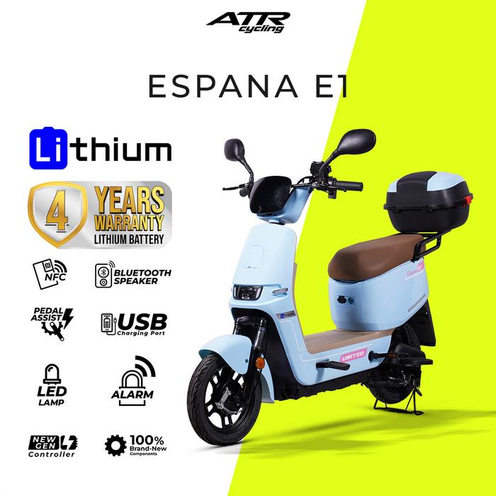 Gambar Sepeda Listrik E-MOPED 14" UNITED ESPANA E1 (25) - BL-PKWH dari ATRCycling undefined Tokopedia