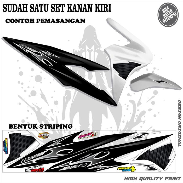 Gambar striping sticker variasi beat deluxe gen2 new 2024-2025 motif vietnam keren simple terbaru - hitam putih dari Apehsticker undefined Tokopedia