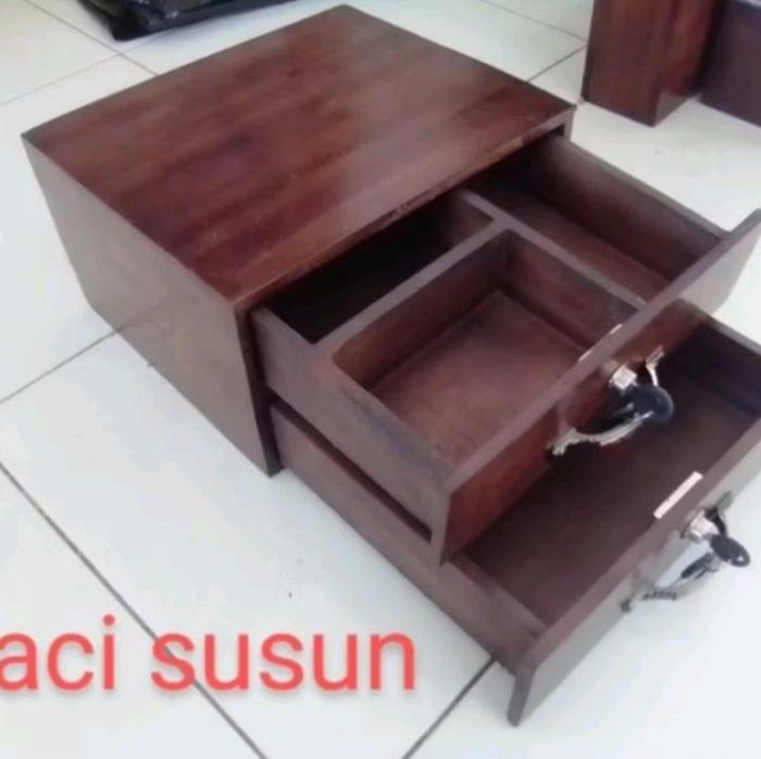 Gambar laci uang laci warung susun dua dari kayu jati asli dari risky jaya 2 undefined Tokopedia