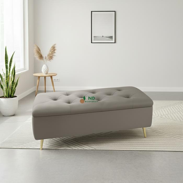Gambar ND Decoration - Bench Storage Sofa Penyimpanan Minimalis Modern Box Multifungsi Aesthetic Beludru - Grey dari ND Decoration Kab. Bogor Tokopedia