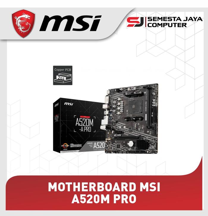 Msi A520m Pro Motherboard Amd Am4 Ddr4 A 520 M