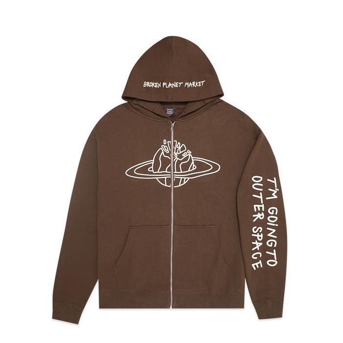 Gambar Broken Planet Market Outer Space Zip-Up Hoodie - Brown, M dari hyermart undefined Tokopedia