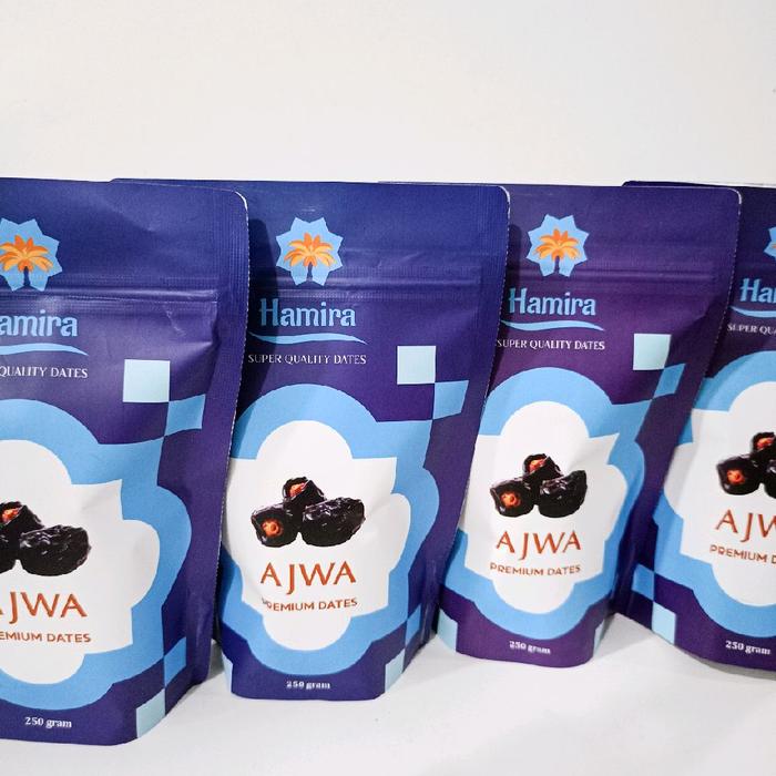 Gambar Kurma Ajwa 250gr Kemasan pouch dari Gudang Kurma Cianjur . undefined Tokopedia