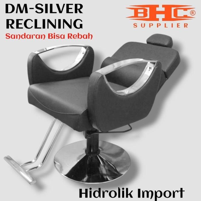 Gambar KURSI HIDROLIK DM-SILVER  BANGKU BARBER SHOP BARBERSHOP PANGKAS POTONG GUNTING CUKUR RAMBUT SALON - DM-SILVER RECLINING dari Konci morroli undefined Tokopedia