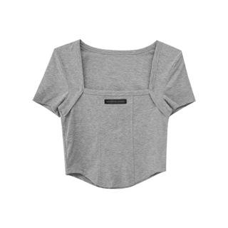 Gambar Missoofficial.id BJ1640 Baju Atasan Kaos Croptop Korean Wanita Model U Fashion Stretch Lembut Distro Polos - Abu Muda, XL dari MISSOOFFICIAL.ID undefined Tokopedia
