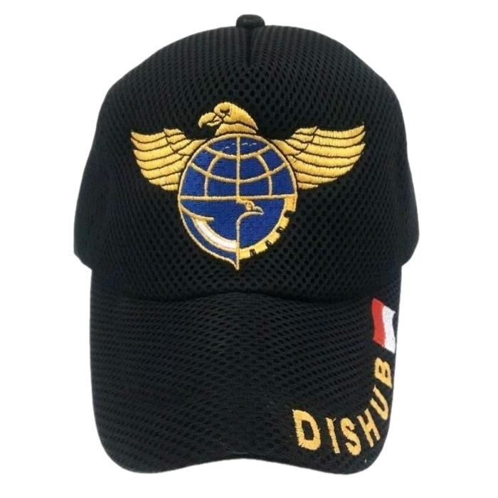 Gambar TOPI DISHUB / TOPI DINAS PERHUBUNGAN / DISHUB BORDIR GOLD KOMBINASI BIRU FULL BORDIR dari sucik topi grosir undefined Tokopedia