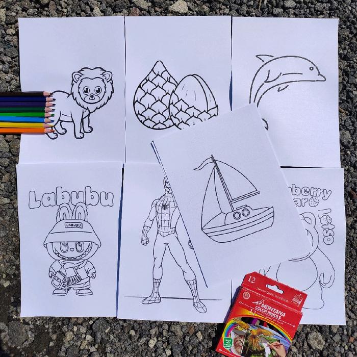 Merwarnai Random Jual 50 Lembar Kertas Mewarnai Anak Mengisi Aktivitas Beragam Tema ...