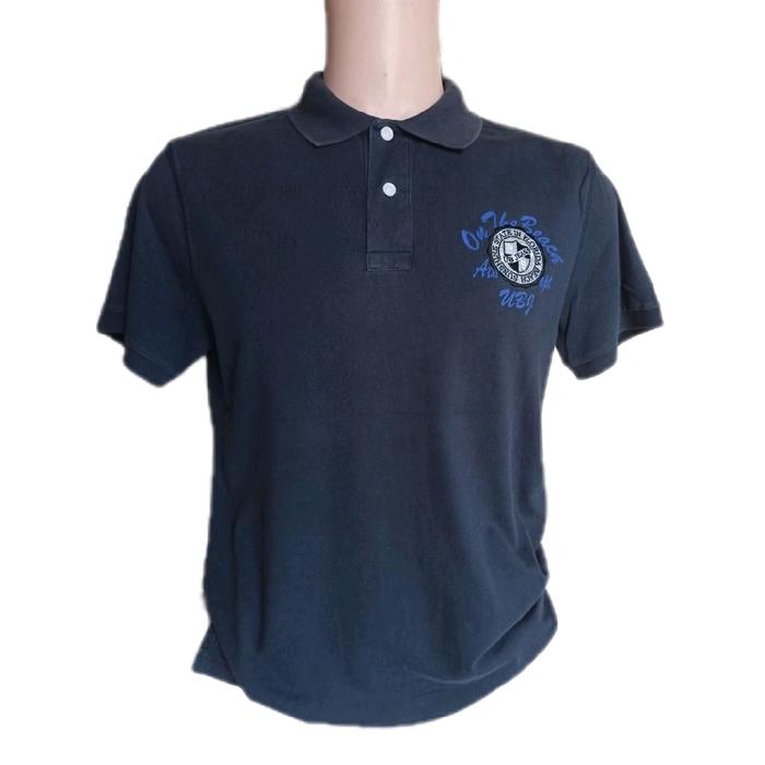 Gambar Kaos Kerah  Katun  tebal UNION BAY navy second seken thrift preloved bekas brand original LD 105 P 68  size  M Like new Pendek Pria Branded Combed Baju Unisex Logo Polos dari Om Sunset undefined Tokopedia