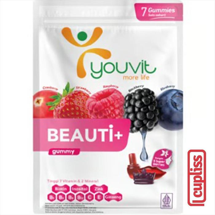 Gambar YOUVIT Multivitamin Gummy Beauti+ 7 Days Vitamin - Regular dari Cupliss undefined Tokopedia