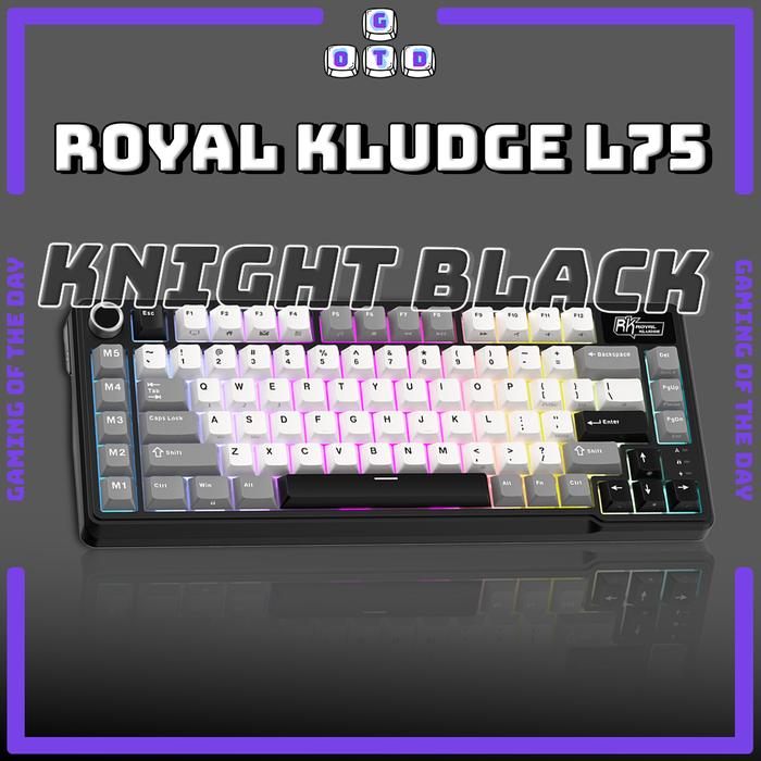 Gambar Royal Kludge RK L75 Wireless 3-Mode Knob 75% Gasket Mechanical Keyboard Windows/Mac/iOS/Android/Linux - Knight Black, Cream Switch - Linear dari Gaming of the Day undefined Tokopedia