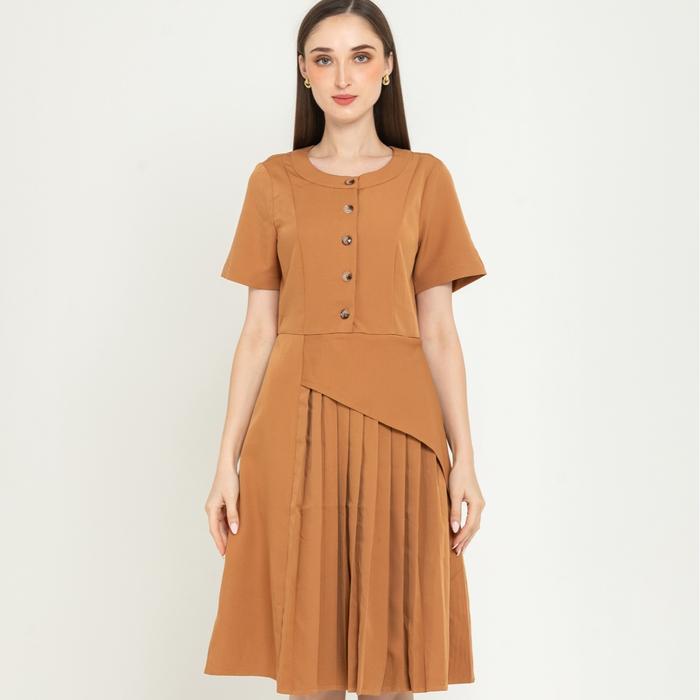 Gambar *Ready Stok* N2 - Dress Katun 29708 - Cokelat, M (T2) dari Sisters Fashion Group undefined Tokopedia