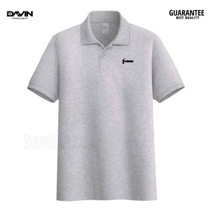 Gambar kaos polo hammer pria lengan pendek -kaos kerah polo pria hammer men/bahan Katun Premium logo bordir - abu-abu, XL dari putristroe undefined Tokopedia