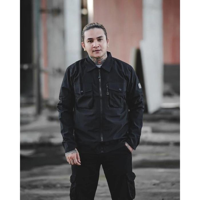 Gambar Kemeja Parasut Pria - Overshirt Blanket Series Premium Indigo - HITAM, M dari El fashion 10 undefined Tokopedia