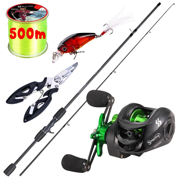 Gambar Sougayilang [COD] Set Casting Joran Pancing 5 Warna, 2-Bagian Rod Casting Serat Karbon 1.8m/6 Kaki dan Reel Pancing Baitcasting Rasio Gigi 7.2:1 Memancing 1 Set untuk Pemula Mancing joran, Jakarta Spot - Hijau - Pancing Set dengan Aksesori, Tangan Kiri dari Sougayilang Pancing JAKARTA undefined Tokopedia