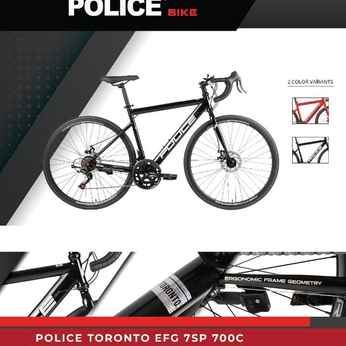 Gambar POLICE Sepeda Balap Element Road Bike Toronto EFG 700C 7Sp dengan Desain Ergonomis dan 2 Pilihan Warna Outdoor - BLACK [EFG 700C] dari Master Bike Bandung undefined Tokopedia