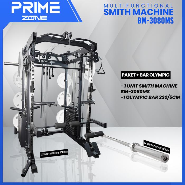 Gambar BODYMASTER Smith Machine BM-3080MS - Power Rack Functional Bench Press - Bar 220/5cm dari Bodymaster.ID undefined Tokopedia