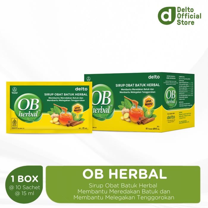Gambar OB Herbal Box 10 Sachet Sirup Plus Madu - Obat Batuk Herbal Meredakan Batuk & Gatal Melegakan Tenggorokan - 1X OB HRBL D10 dari Delto Shop_NEW undefined Tokopedia