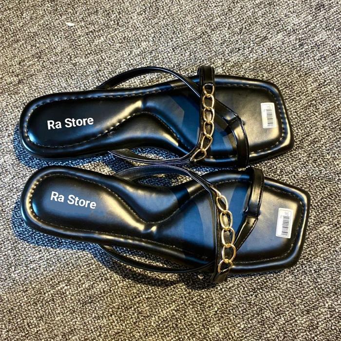 Gambar Sandal Wanita Cewek Kekinian Terbaru 2024 Empuk - Hitam, 37 dari Ra Collection 09 undefined 4 Tokopedia