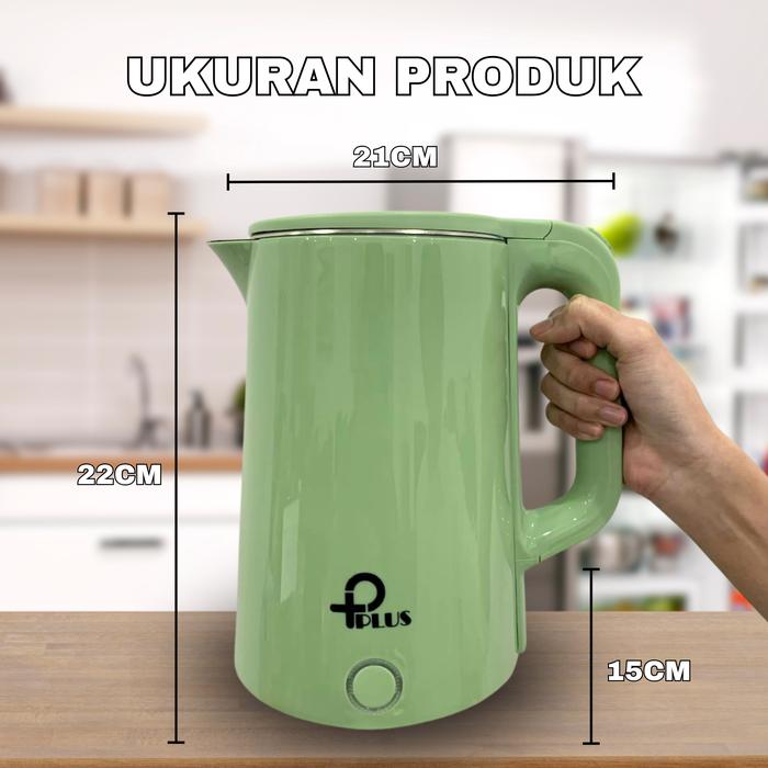 Gambar TEKO AIR PANAS ELEKTRIK Teko listrik/electric kattle/pemanas air elektrik stainless steel 2.3L teko pemasak air listrik 600W/Warna putih/hijau - HIJAU dari PPlus-lighting undefined Tokopedia