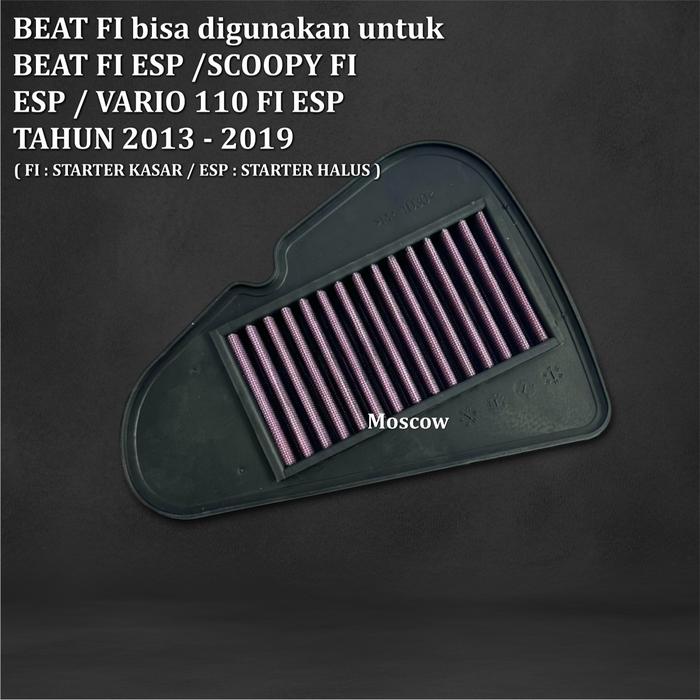 Gambar Filter Udara BISA DICUCI UNTUK MOTOR VARIO 110 125 150 160 BEAT F1 FI ESP DELUXE GENIO ALL NEW SCOOPY FI ESP NEW NMAX NEW OLD NEO TURBO AEROX PCX 150 160 CBR 150 LEXI SARINGAN FILTER HAWA FILTER UDARA AIR FILTER MOTOR MATIC ORIGINAL MOSCOW SARINGAN UDARA - FILTER UDARA BEAT FI dari MODIFIKASI CLUB undefined Tokopedia